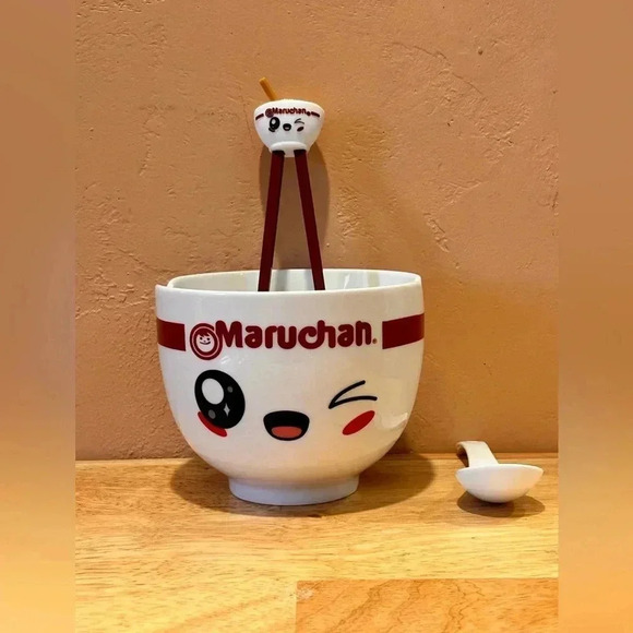 Maruchan Ramen Noodle Bundle With Ceramic Noodle Dish Chopsticks And Spoon - Picture 2 of 14